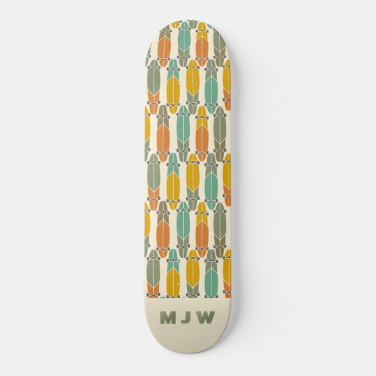 rek-planpatroonmonogrammen Schaats Skateboard (Voorkant)
