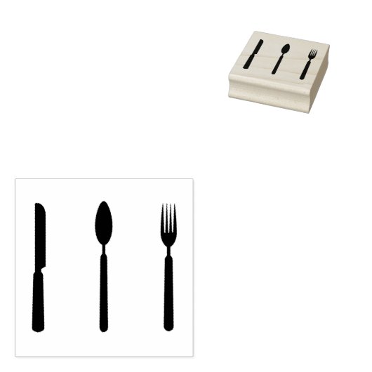 Rek, spon en mes Rubber Stempel (Gestempeld)