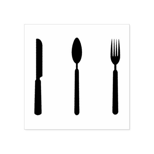 Rek, spon en mes Rubber Stempel (Afrduk)