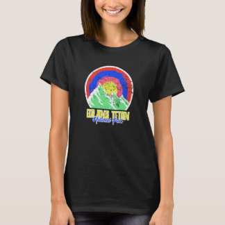 rek van het nationale park Retro Grand Teton T-shirt