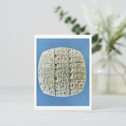 Rekeningoverzicht met cuneiform script, c.2400 BC  Briefkaart (Staand voorkant)