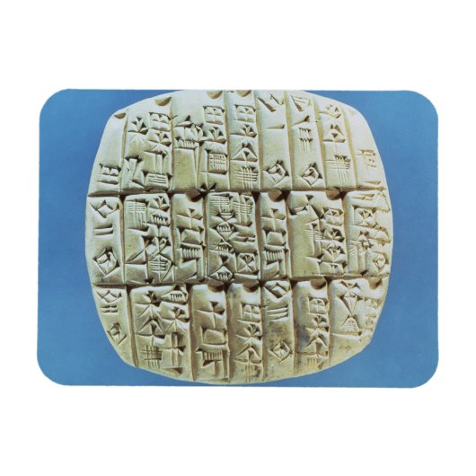 Rekeningoverzicht met cuneiform script, c.2400 BC  Magneet (Horizontaal)