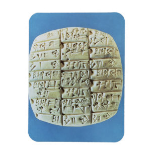 Rekeningoverzicht met cuneiform script, c.2400 BC Magneet