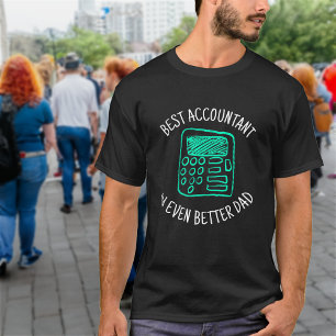 Rekeningshand getekend   Best Accountant Dad Black T-shirt