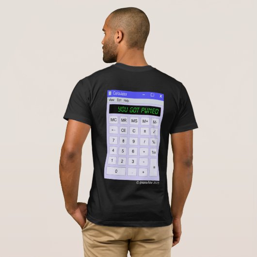 Rekeningvenster - JE HEBT PWNED - ©pwnstar 2023 T-shirt (Achterkant volledig)
