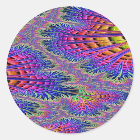 Rekenkundig Chickweed Fractal Design 6 Ronde Sticker (Voorkant)