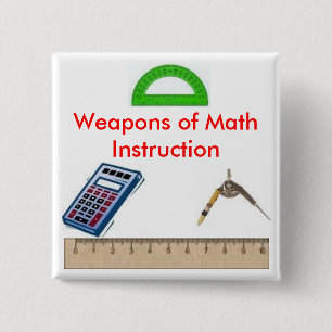 rekenmachine, kompas, protractor1, liniaal, Weapon Vierkante Button 5,1 Cm