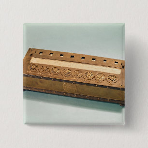 Rekenmachine uitgevonden door Blaise Pascal Vierkante Button 5,1 Cm