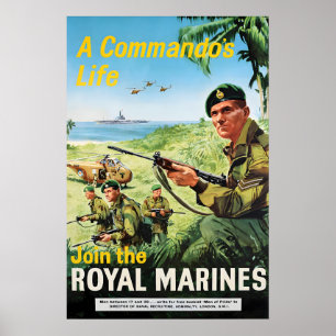 Rekruteringsposter Een Commando's Leven. Lid worde Poster