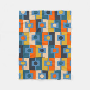 REKTANGEL Retro Hedendaags Geometrisch Patroon Fleece Deken