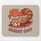Relatable "Burnt Out" Red Panda – Cute Melted Aest Muismat (Voorkant)