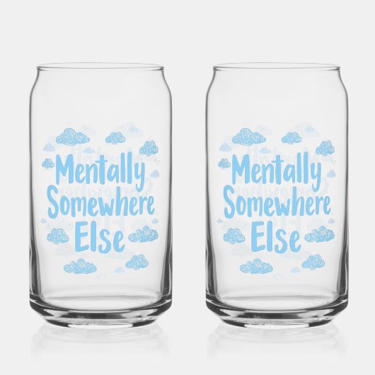 Relatable "Mentally Somewhere Else" with Clouds (Recto)