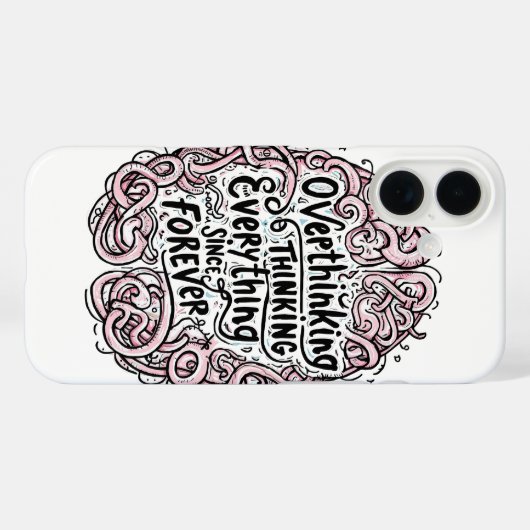 Relatable "Overthinking Everything" Quote Case-Mate iPhone Case (Achterkant (horizontaal))