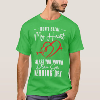 Relatie Romance van Heart Coupes Wedding T-shirt