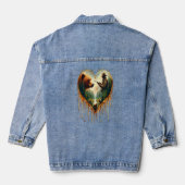 Relatie tussen Hunter grizzly Beer en herten Denim Jacket (Achterkant)
