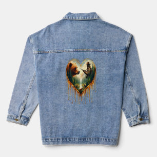Relatie tussen Hunter grizzly Beer en herten Denim Jacket