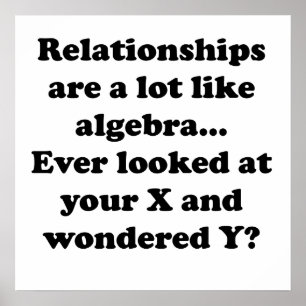 Relaties lijken op algebra poster
