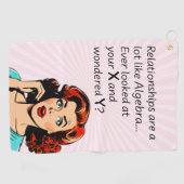 Relaties zijn als Algebra Funny Quip Golfhanddoek (Horizontaal)