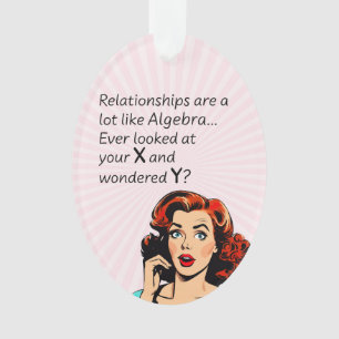 Relaties zijn als Algebra Funny Quip Ornament