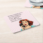 Relaties zijn als Algebra Funny Quip Vierkante Kartonnen Onderzetter (Schuin)