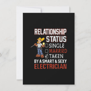 relatiestatus - bezet door een elektricien cadeau notitiekaartje