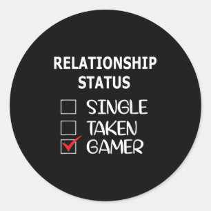 Relatiestatus Single Bezet Gamer Ronde Sticker