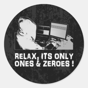 Relax, alleen één en twee ronde sticker