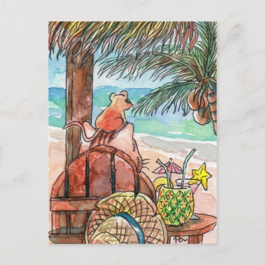 Relax bij strand briefkaart (Voorkant)