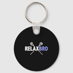 Relax bro grappige lacrosse speler woordspeling la sleutelhanger