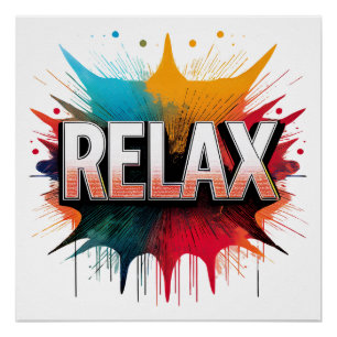 Relax Comic Sound Effect - Vetgedrukte en speelse Perfect Poster