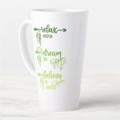 Relax, Dream, Believe, Green Ombre Boho Latte Mug (Angle gauche)