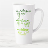 Relax, Dream, Believe, Green Ombre Boho Latte Mug Latte Mok (Rechts)