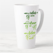 Relax, Dream, Believe, Green Ombre Boho Latte Mug Mok (Rechterhoek)