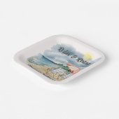 Relax en pensioen Tropical Beach Chair Thema Party Papieren Bordje (Gebogen)