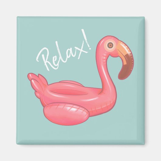 Relax Flamingo Float Magneet (Voorkant)
