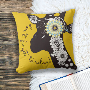 Relax Geel Funky Grappige Giraffe Kussen