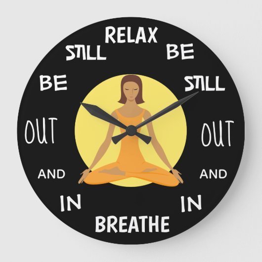 RELAX IS NOG STEEDS Cool Meditation Grote Klok (Voorkant)