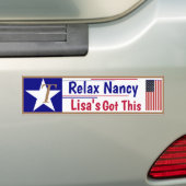Relax Nancy Lisa heeft dit. Bumpersticker (Op auto)
