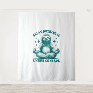 Relax Niets is onder controle Luiaard Yoga Wandkleed
