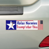 Relax Normies Trump heeft dit! Bumpersticker (Op auto)