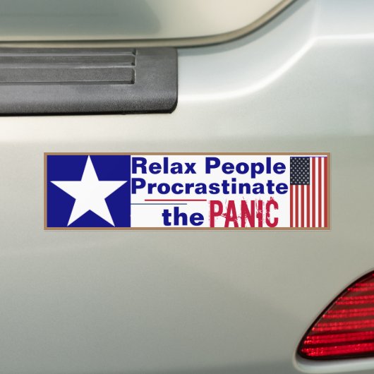 Relax Procrastinate Panic Bumper Sticker (En voiture)