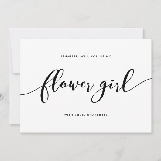 Relax Schrift Wilt Je Mijn Bloemenmeisje Zijn Kaart (Voorkant)