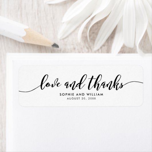 Relax Script Liefde en Bedankt Wedding Favor Label (Insitu)