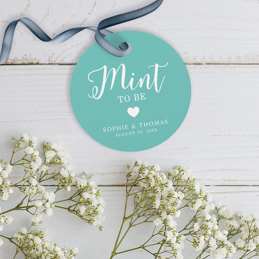 Relax Script Mint om bewerkbare Kleur Bruiloft Bedankjes Labels