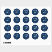 Relax Script Save the Date Bewerkbare Kleur Ronde Sticker (Vel)