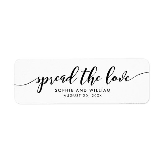 Relax Script Spread the Love Wedding Favor Label (Voorkant)