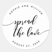 Relax Script Spread the Love Wedding Favor Ronde Sticker (Voorkant)