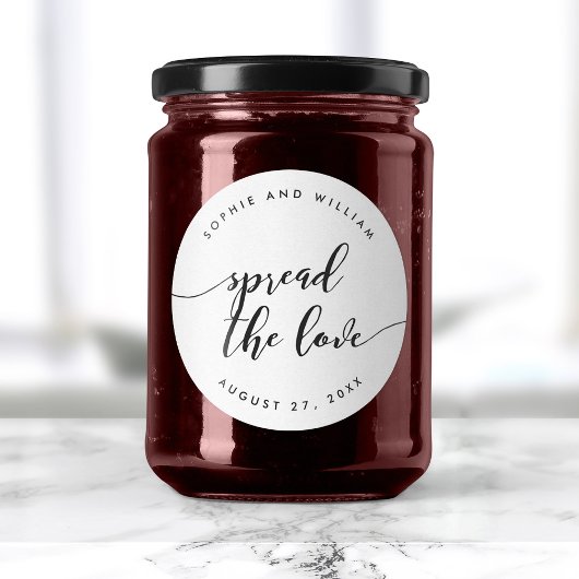 Relax Script Spread the Love Wedding Favor Ronde Sticker
