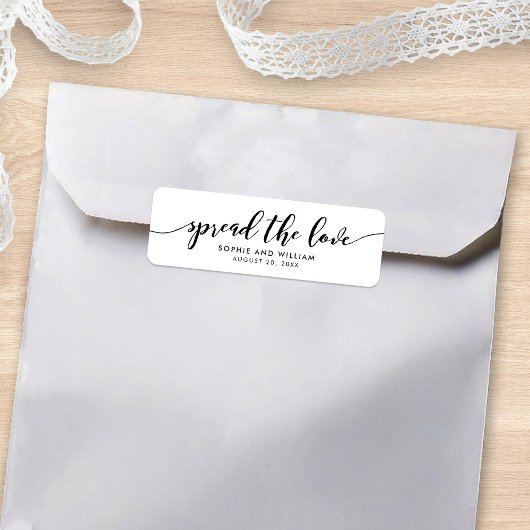 Relax Script Verspreid de Liefde Trouwgunst Label