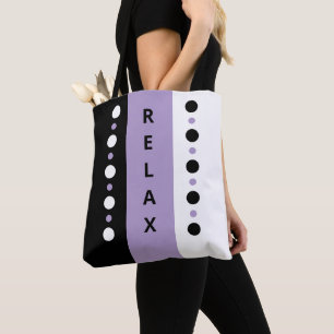 Relax stippen strepen zwart wit & paarse draagtas